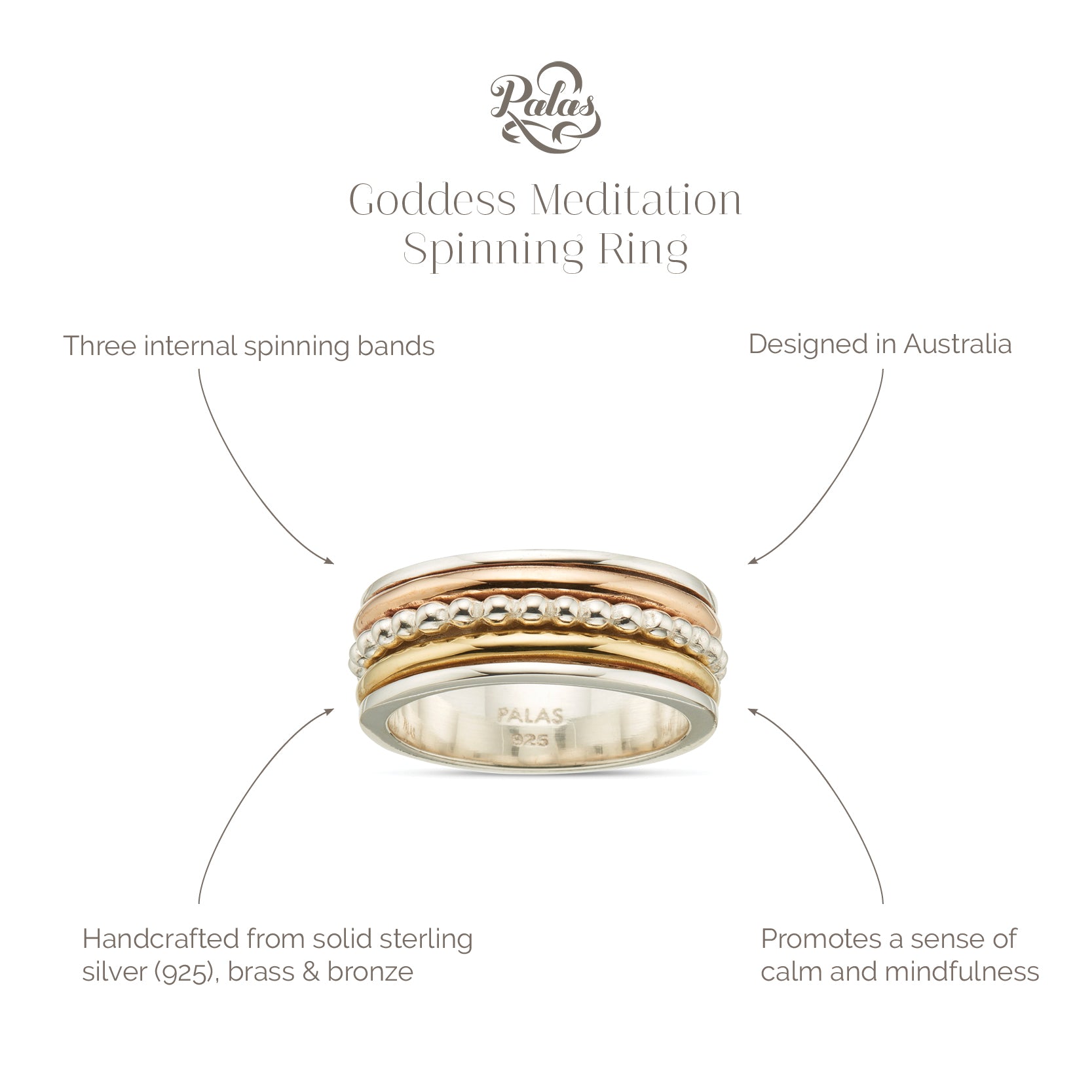 Goddess meditation spinning ring