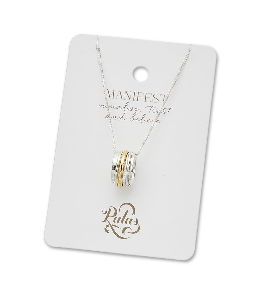 Manifest meditation spinning necklace
