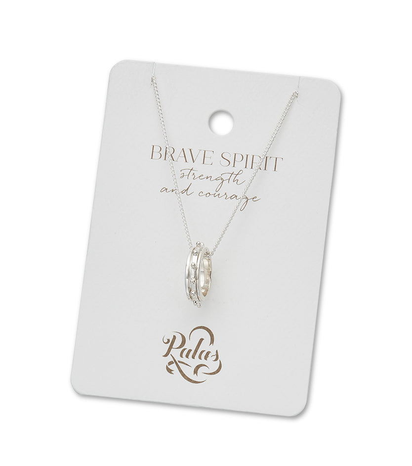 Brave spirit meditation spinning necklace