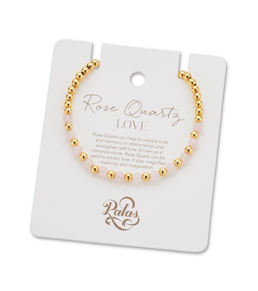 Rose quartz 'love' lotus purity bracelet