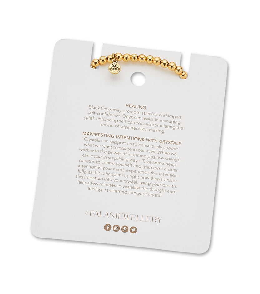 Onyx 'energy' lotus purity bracelet