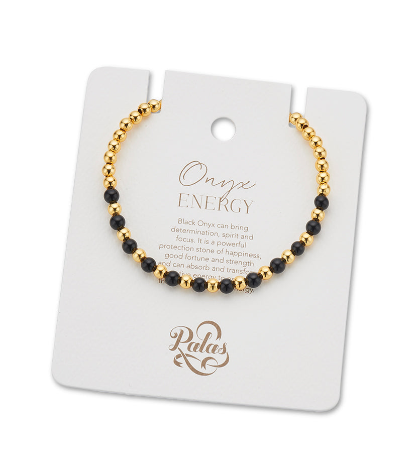 Onyx 'energy' lotus purity bracelet