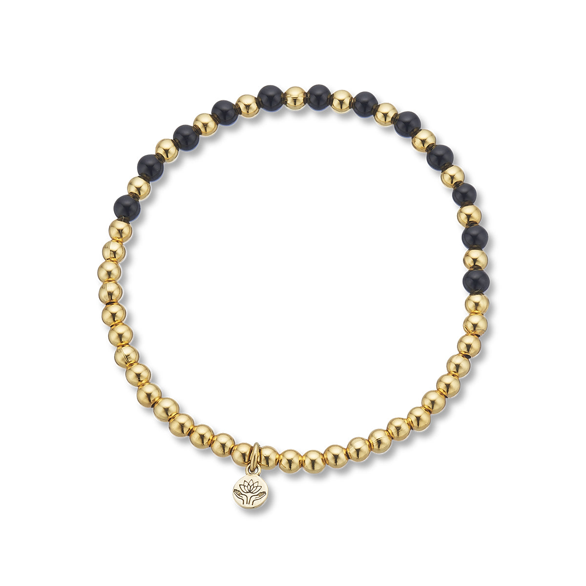 Onyx 'energy' lotus purity bracelet