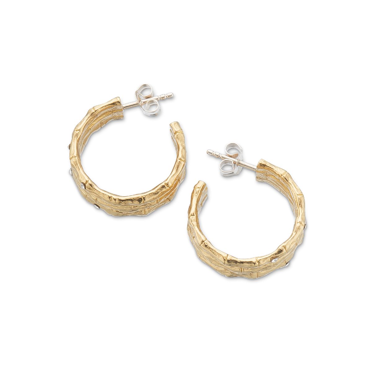 Bamboo sparkle hoop earrings