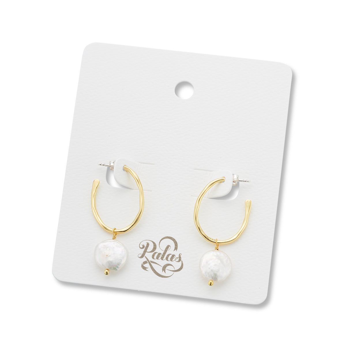 Prosperity pearl oval hoop earrings