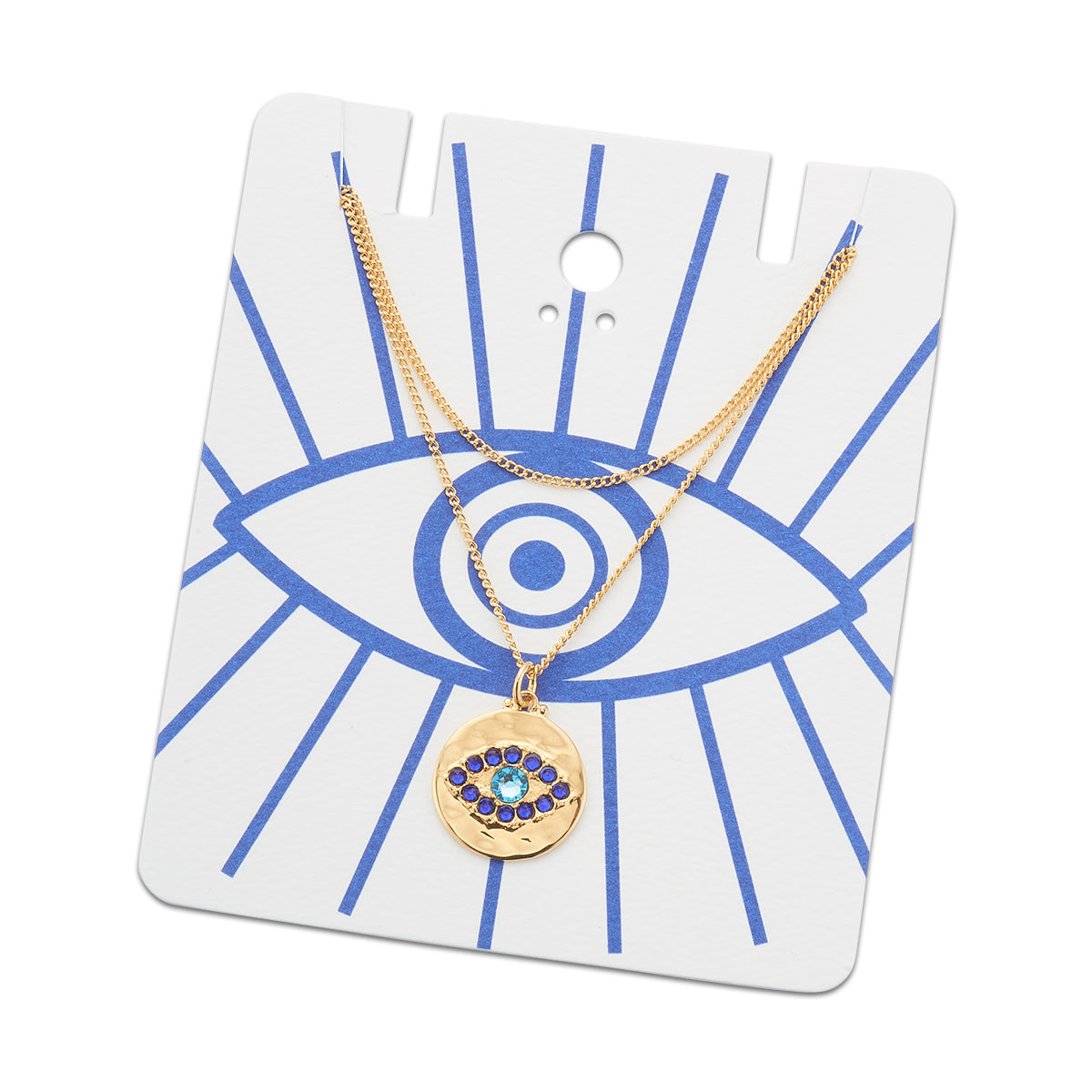 Mati evil eye crystal charm necklace