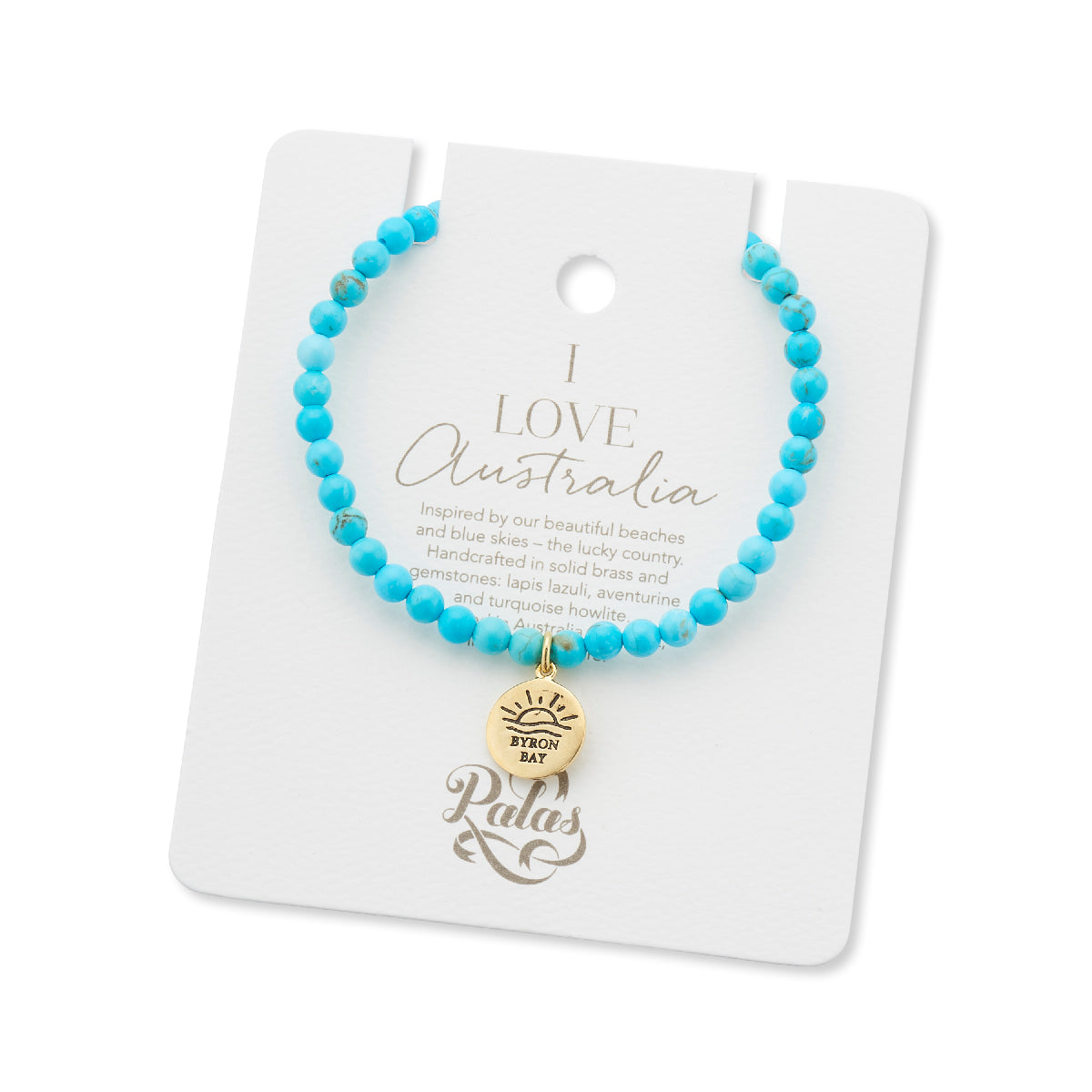 Byron Bay sunset charm turquoise howlite bracelet