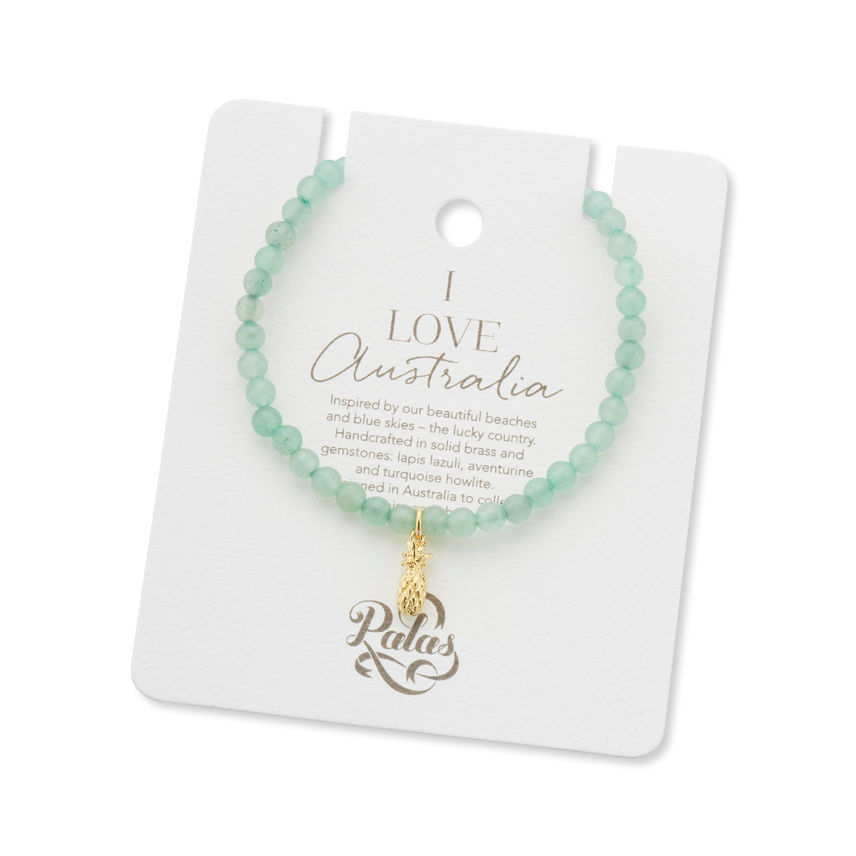 Pineapple charm aventurine bracelet