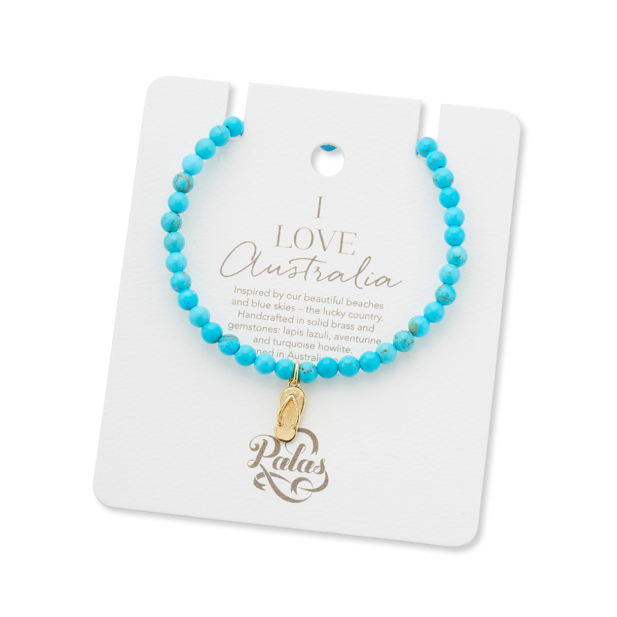 Thong charm turquoise howlite bracelet