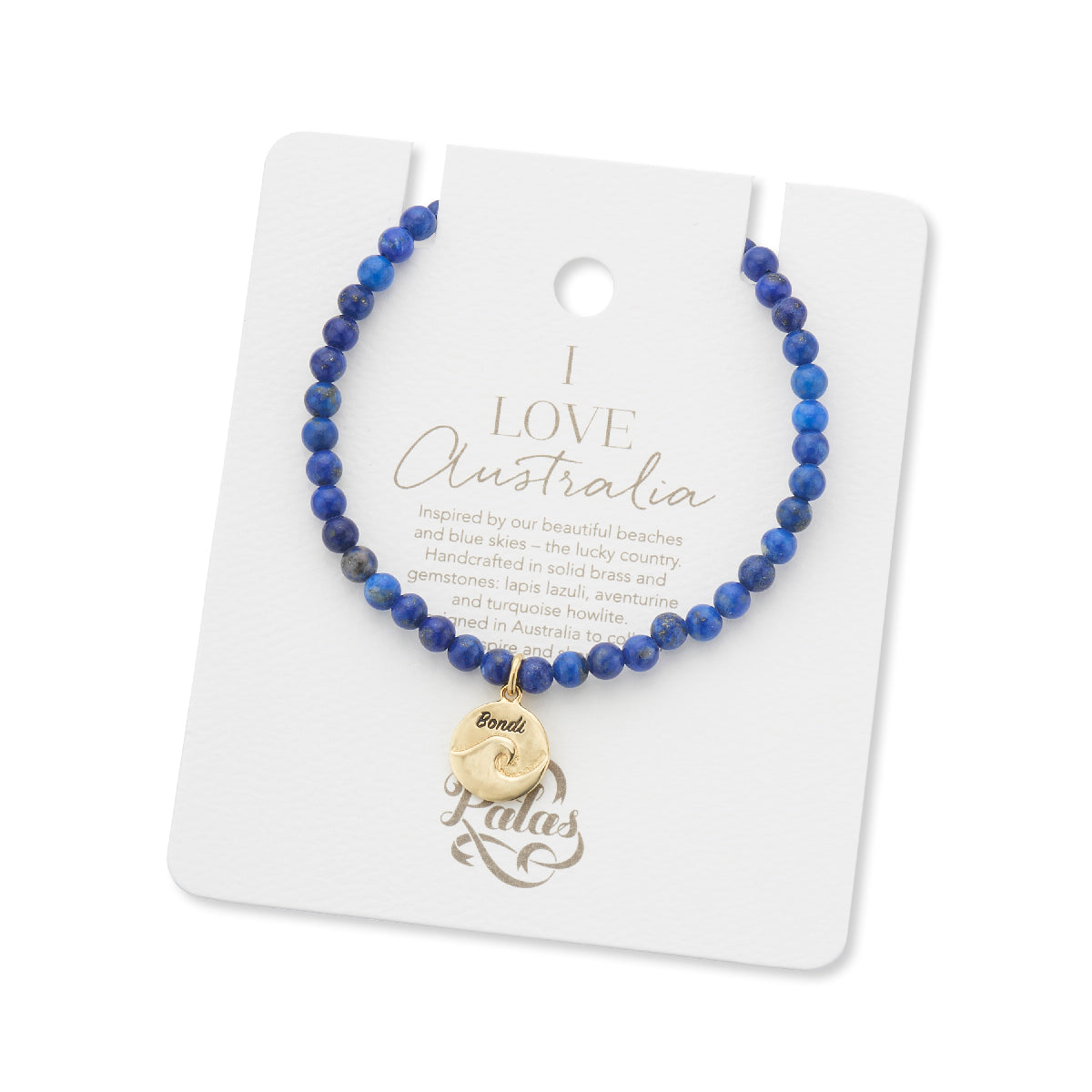 Bondi wave charm lapis lazuli bracelet