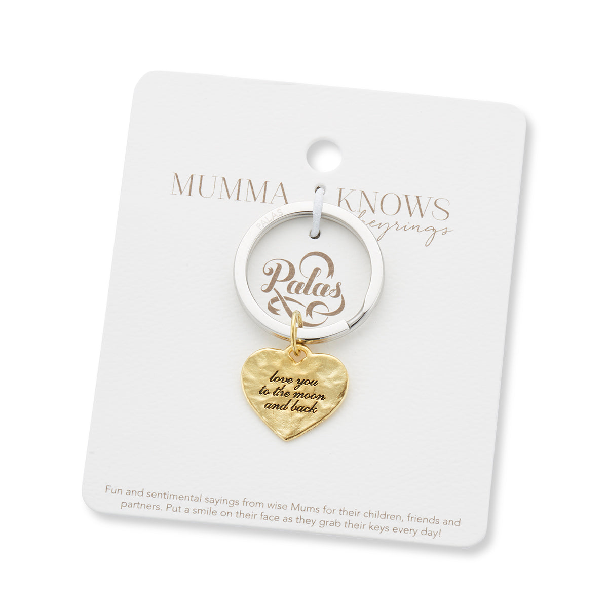 'Moon and back' charm keyring