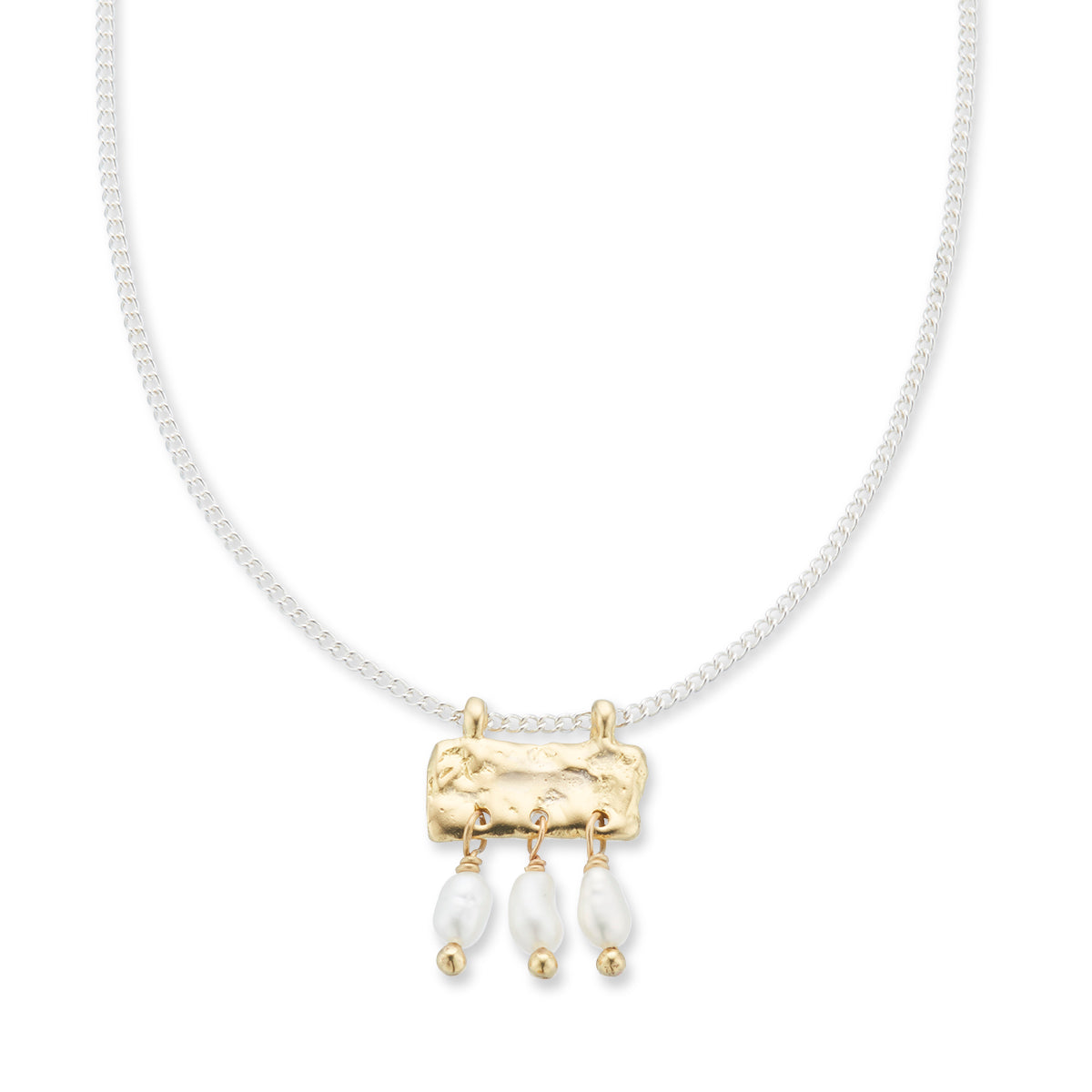 Calm blue ocean pearl necklace