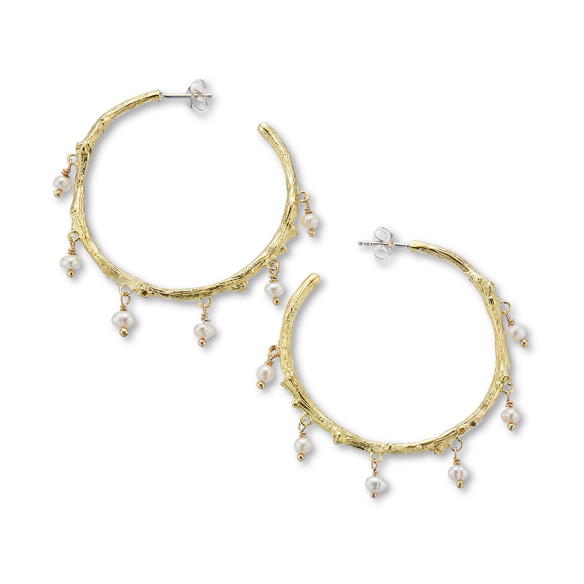 Moonlit tide pearl hoop earrings