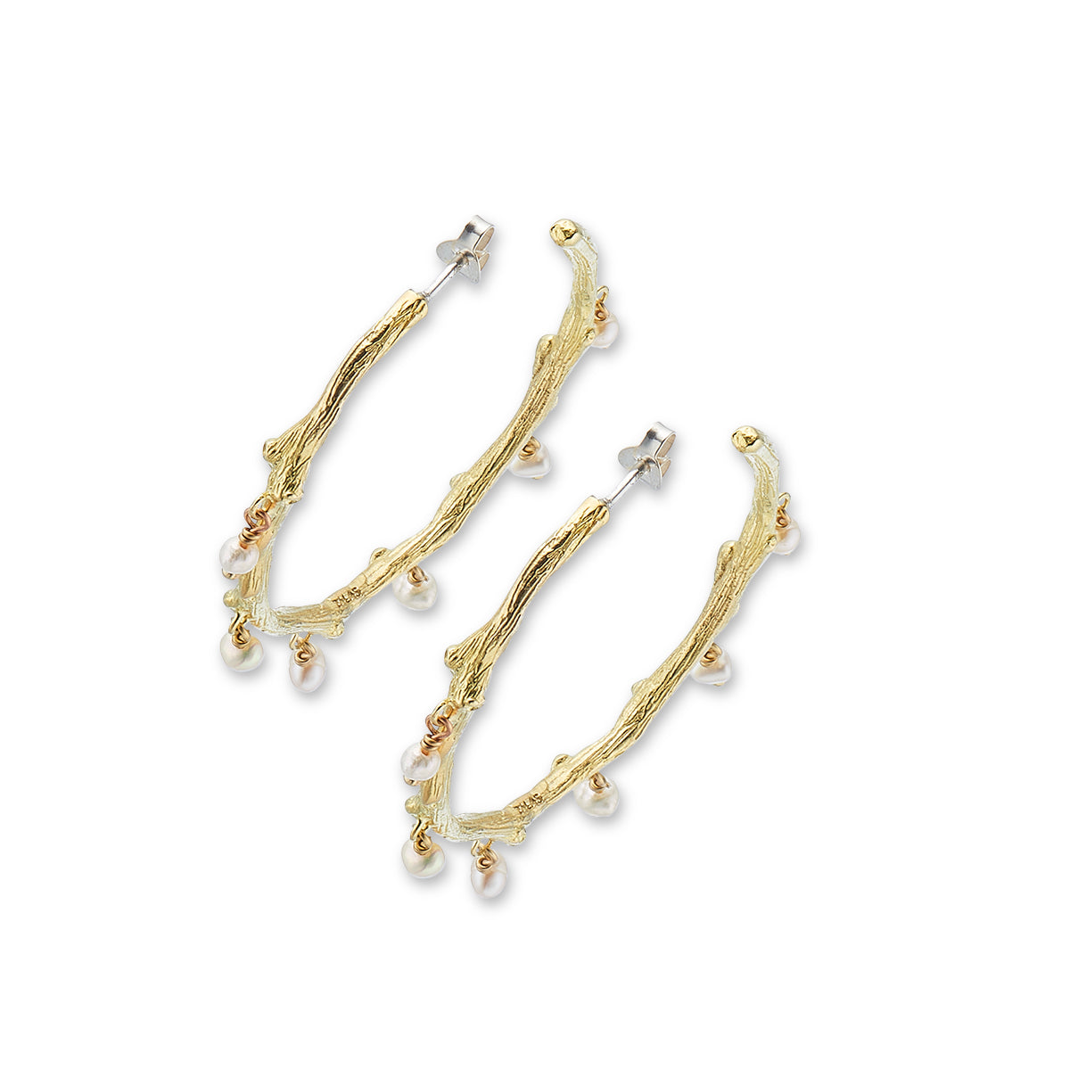 Moonlit tide pearl hoop earrings