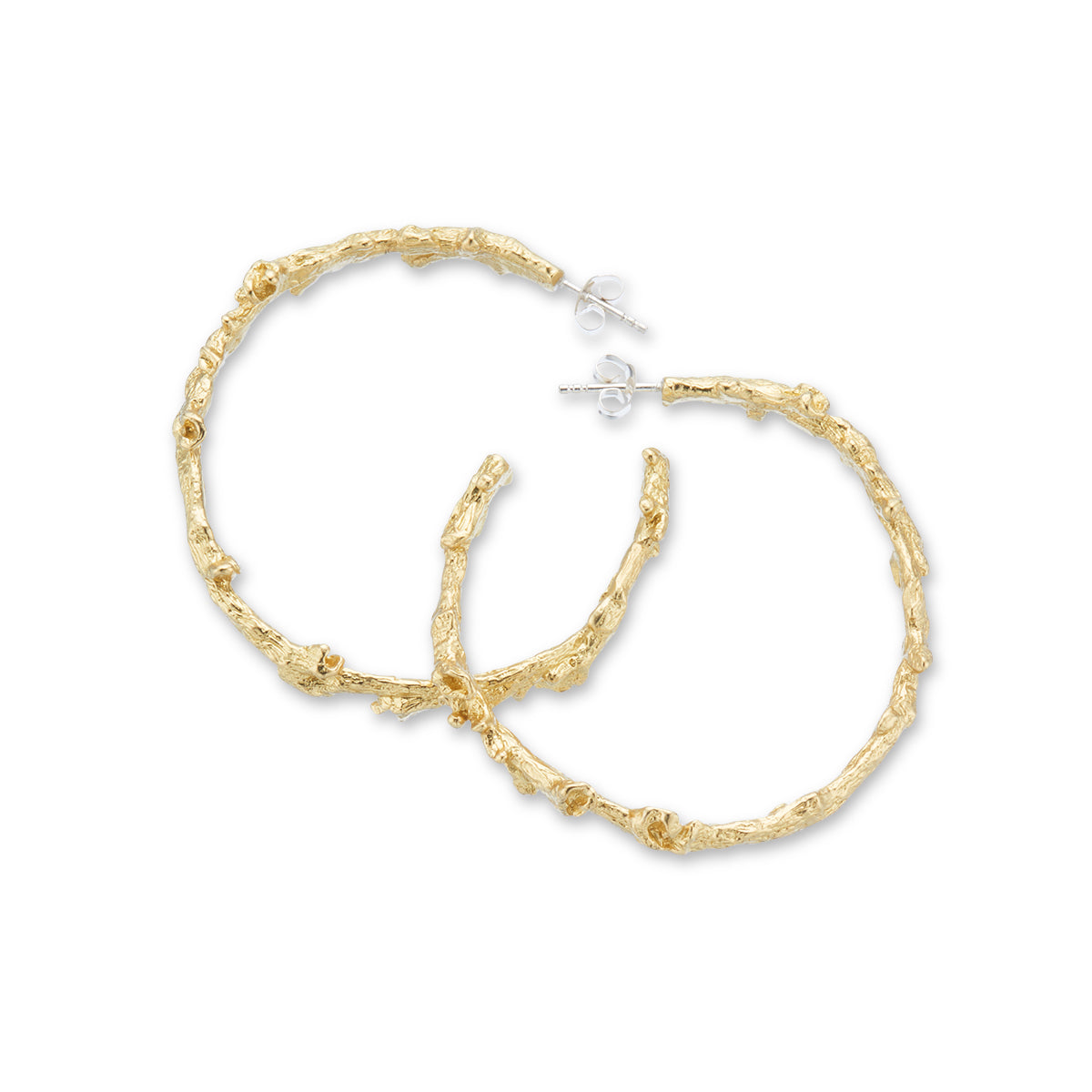 Coral protection hoop earrings