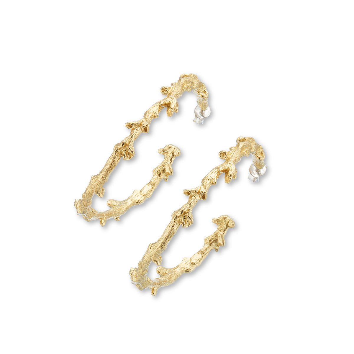 Coral protection hoop earrings