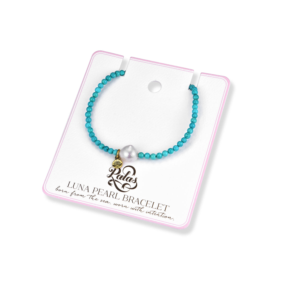 Turquoise Howlite 'calm' luna pearl bracelet