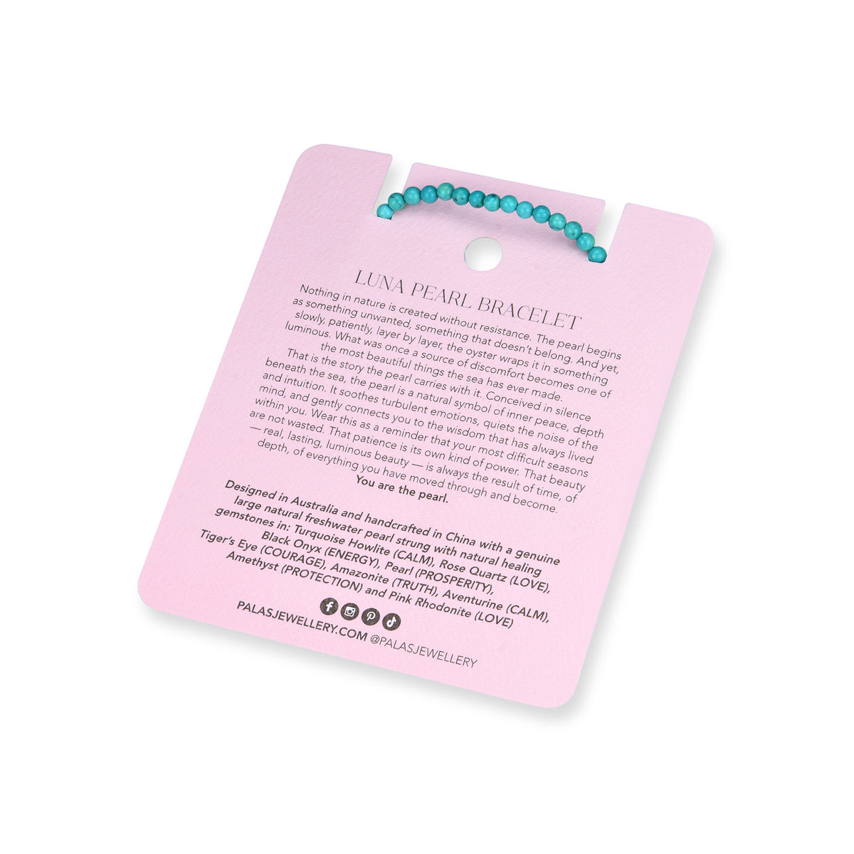 Turquoise Howlite 'calm' luna pearl bracelet
