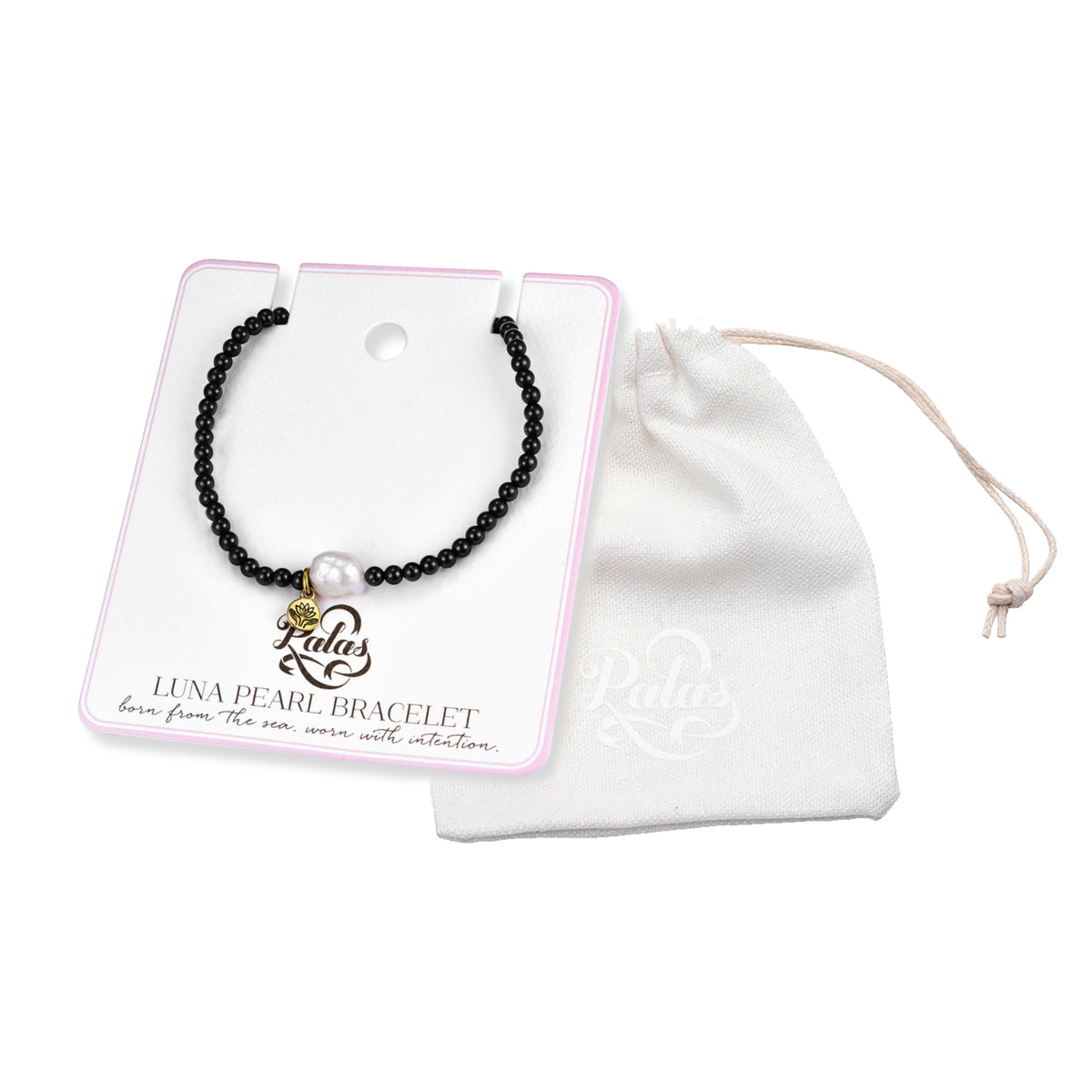 Black Onyx 'energy' luna pearl bracelet