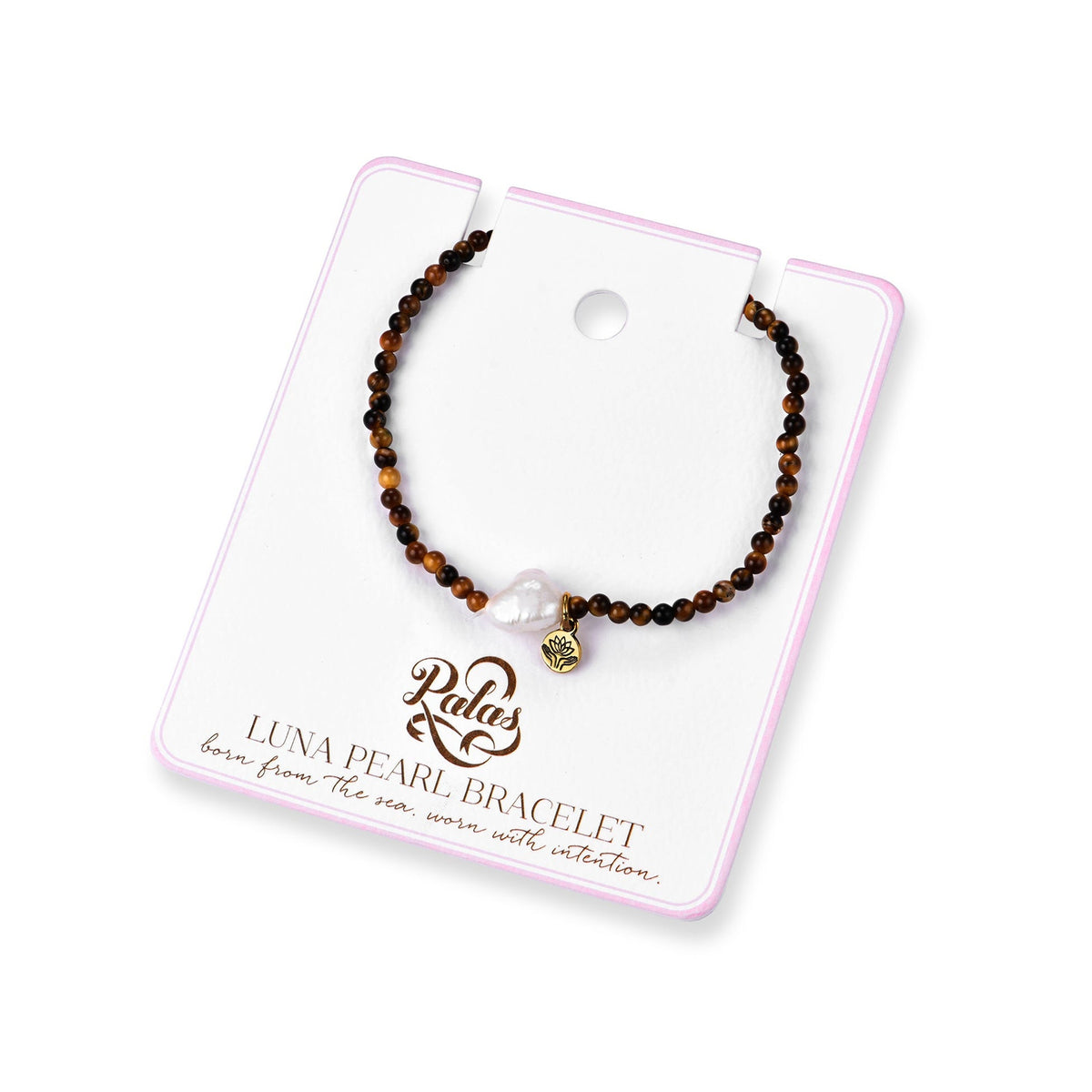 Tiger's Eye 'courage' luna pearl bracelet