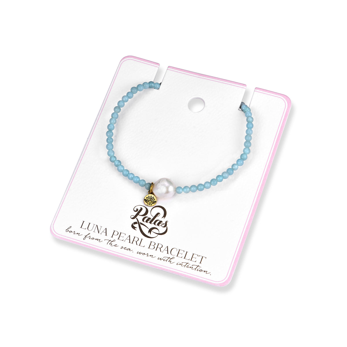Amazonite 'truth' luna pearl bracelet
