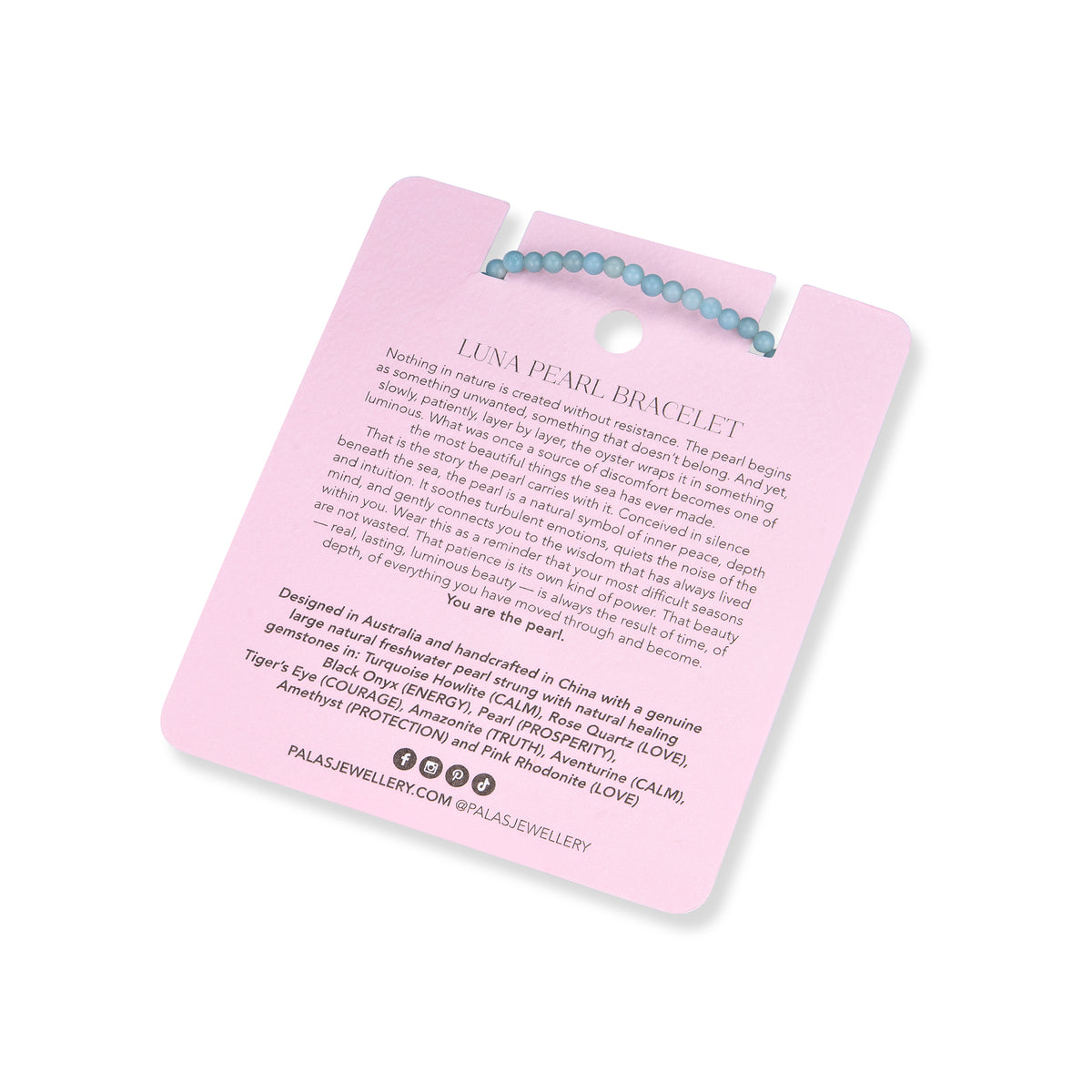 Amazonite 'truth' luna pearl bracelet