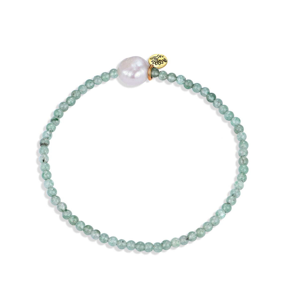 Green Aventurine 'calm' luna pearl bracelet