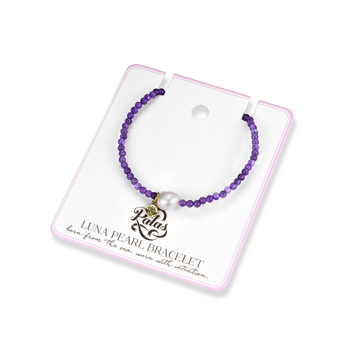 Amethyst 'protection' luna pearl bracelet