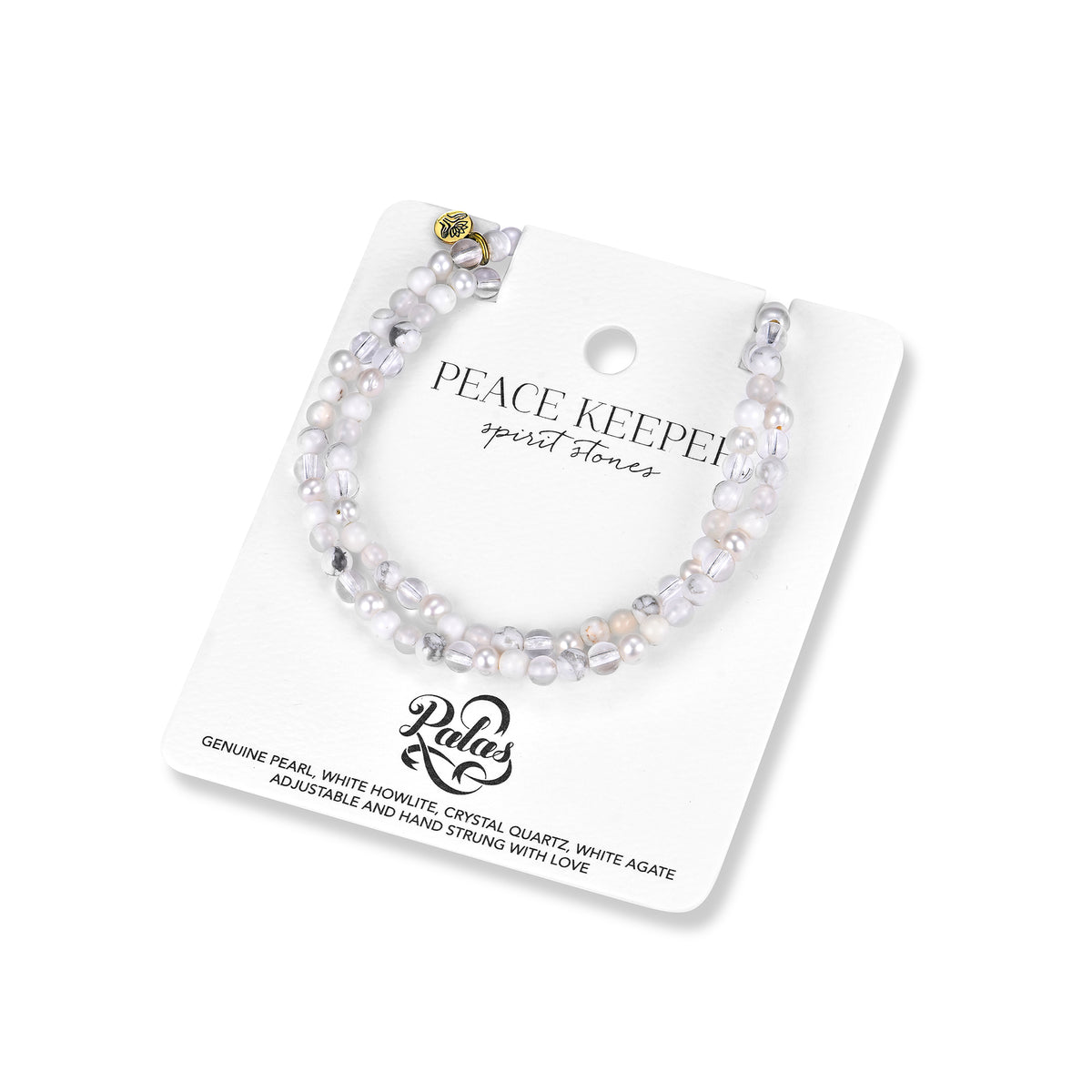 Pearl 'peace keeper' spirit stones necklace