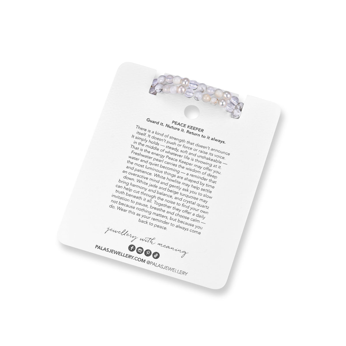 Pearl 'peace keeper' spirit stones necklace