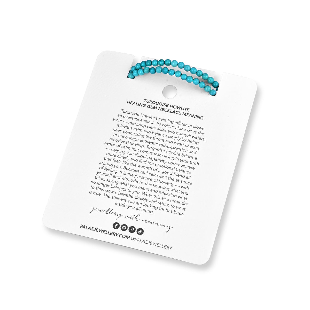 Turquoise Howlite 'emotional calm' healing gem necklace