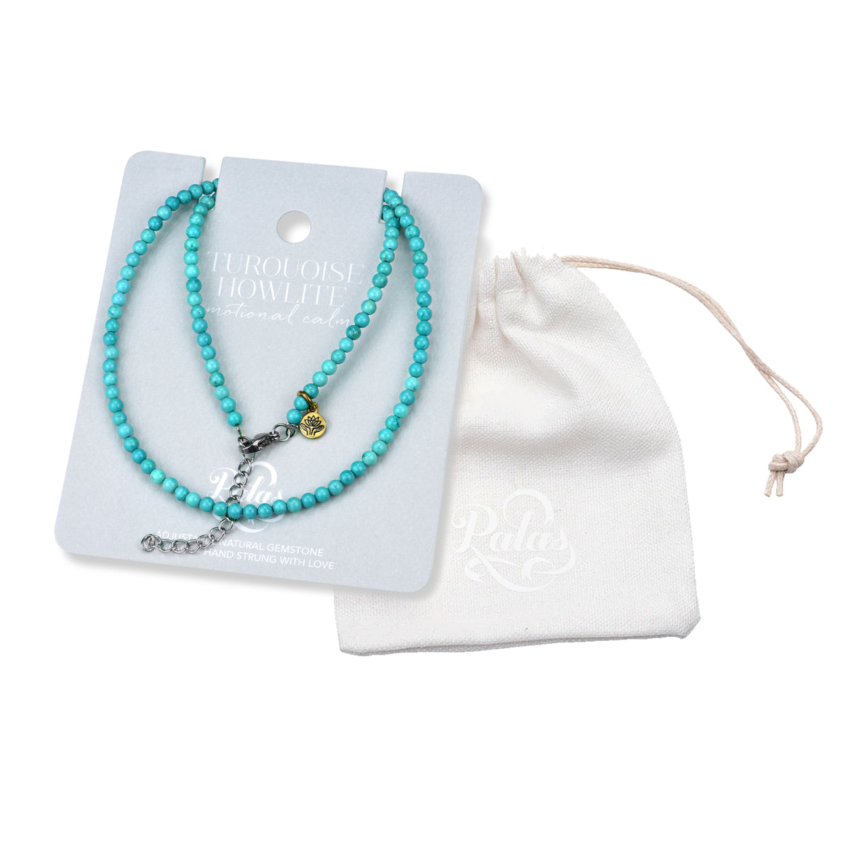 Turquoise Howlite 'emotional calm' healing gem necklace