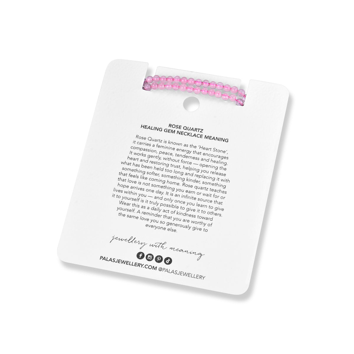 Rose Quartz 'love & healing' healing gem necklace