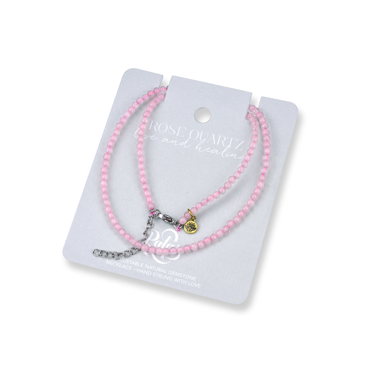 Rose Quartz 'love & healing' healing gem necklace