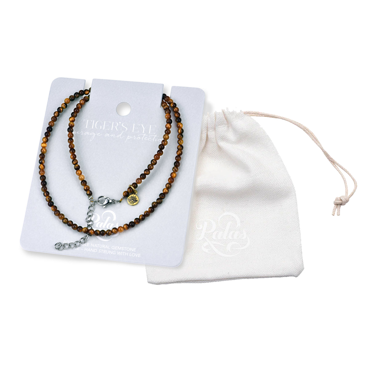 Tiger's Eye 'courage & protection' healing gem necklace
