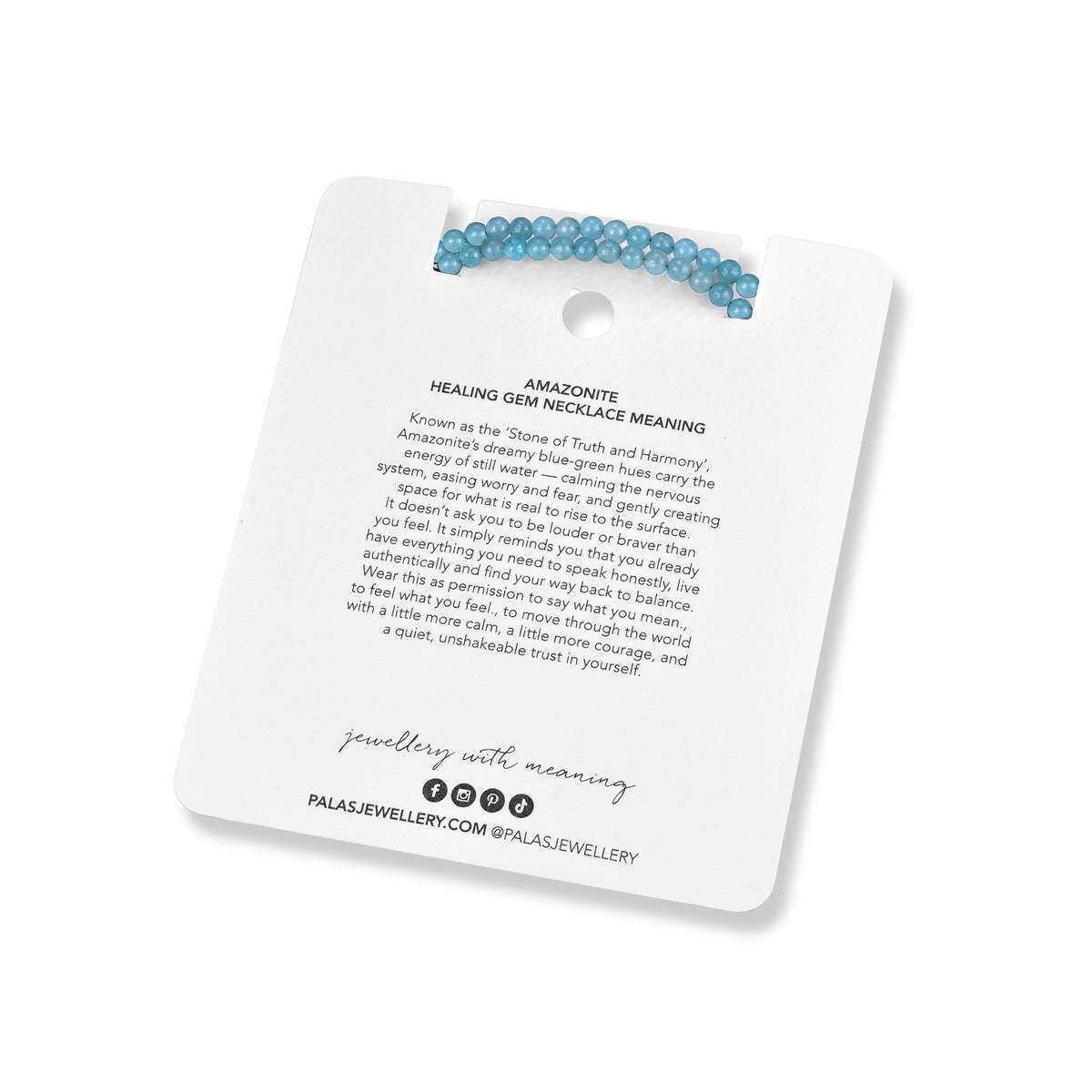 Amazonite 'truth & harmony' healing gem necklace
