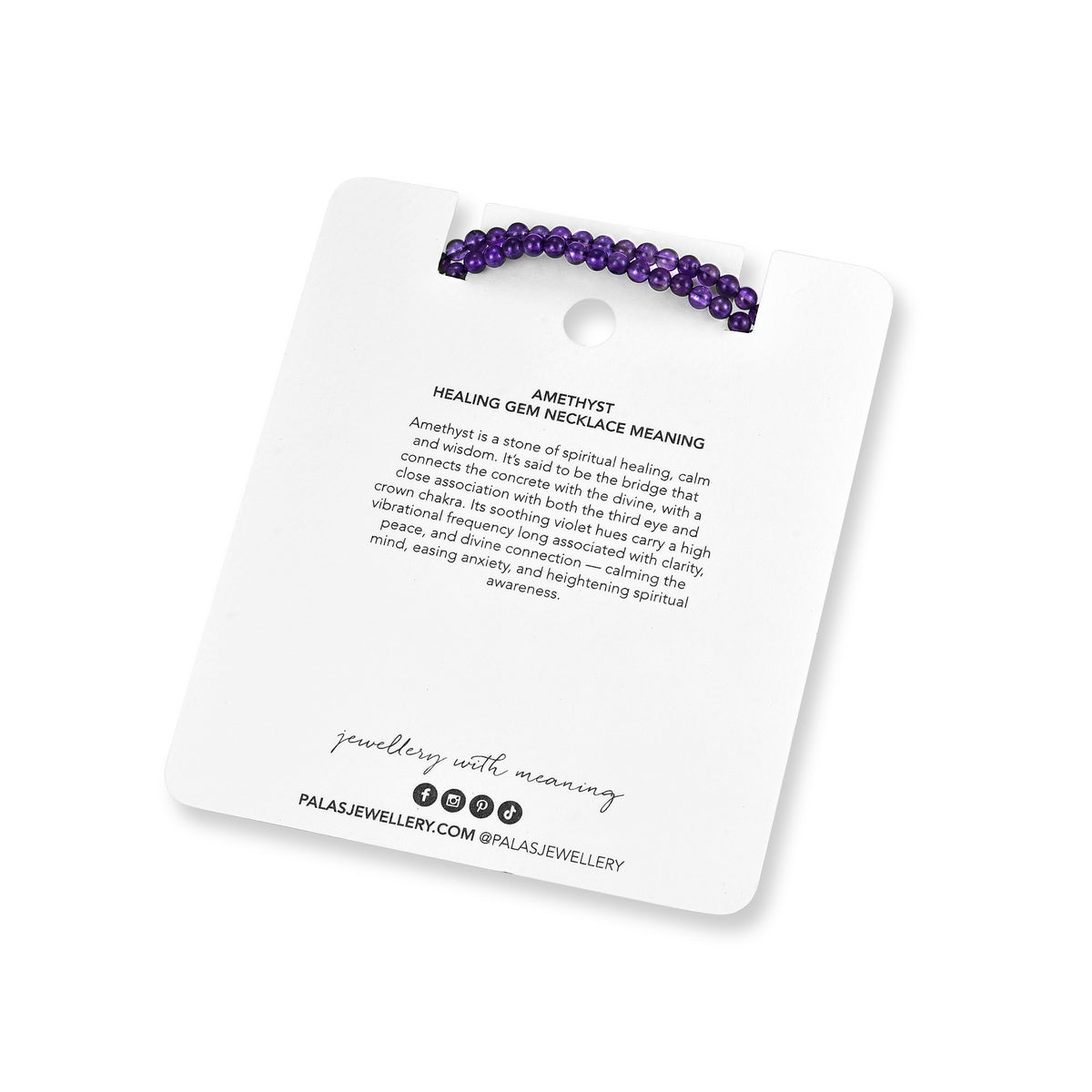 Amethyst 'protection & clarity' healing gem necklace