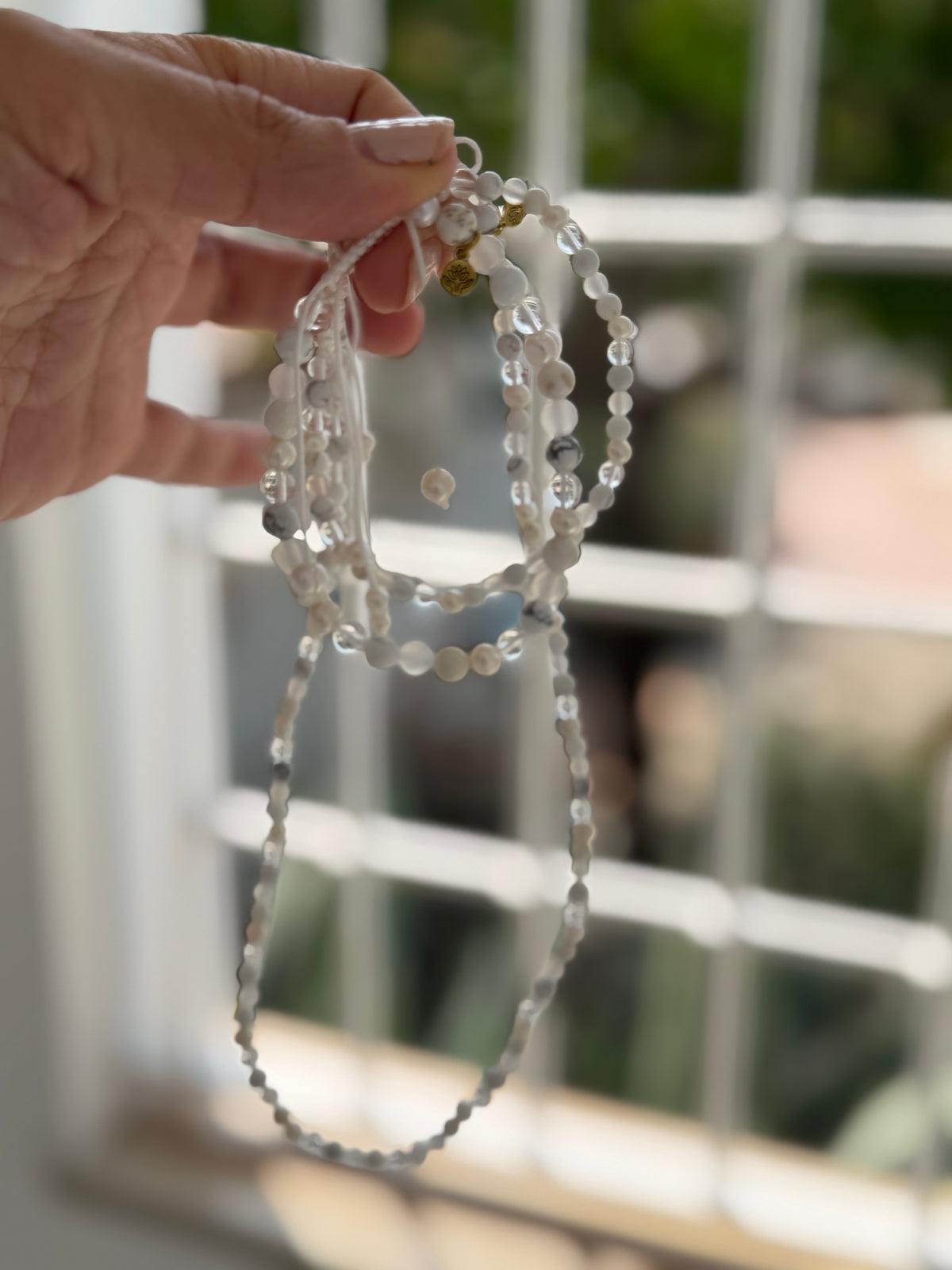 Pearl 'peace keeper' spirit stones necklace