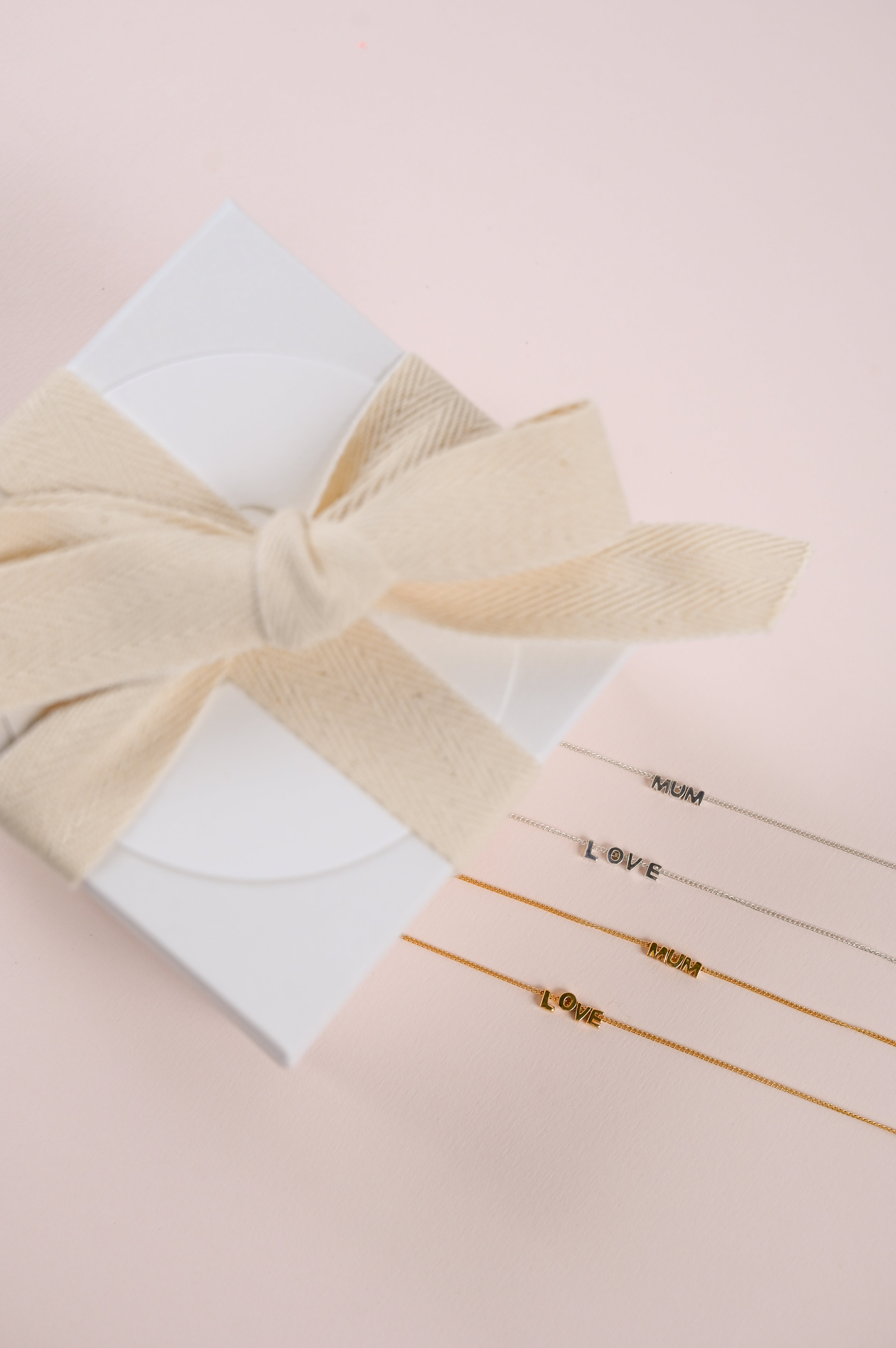 MUM Tiny Love Letter Necklace - Sterling Silver