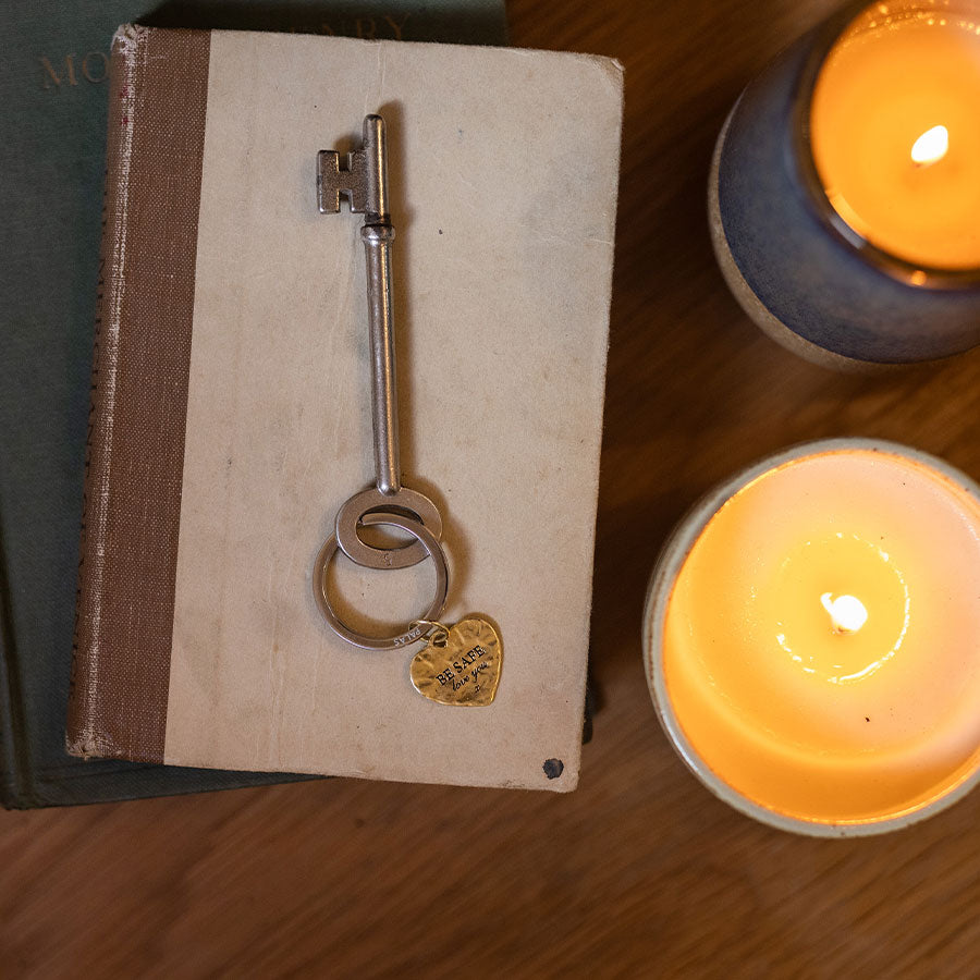 'Be safe' charm keyring