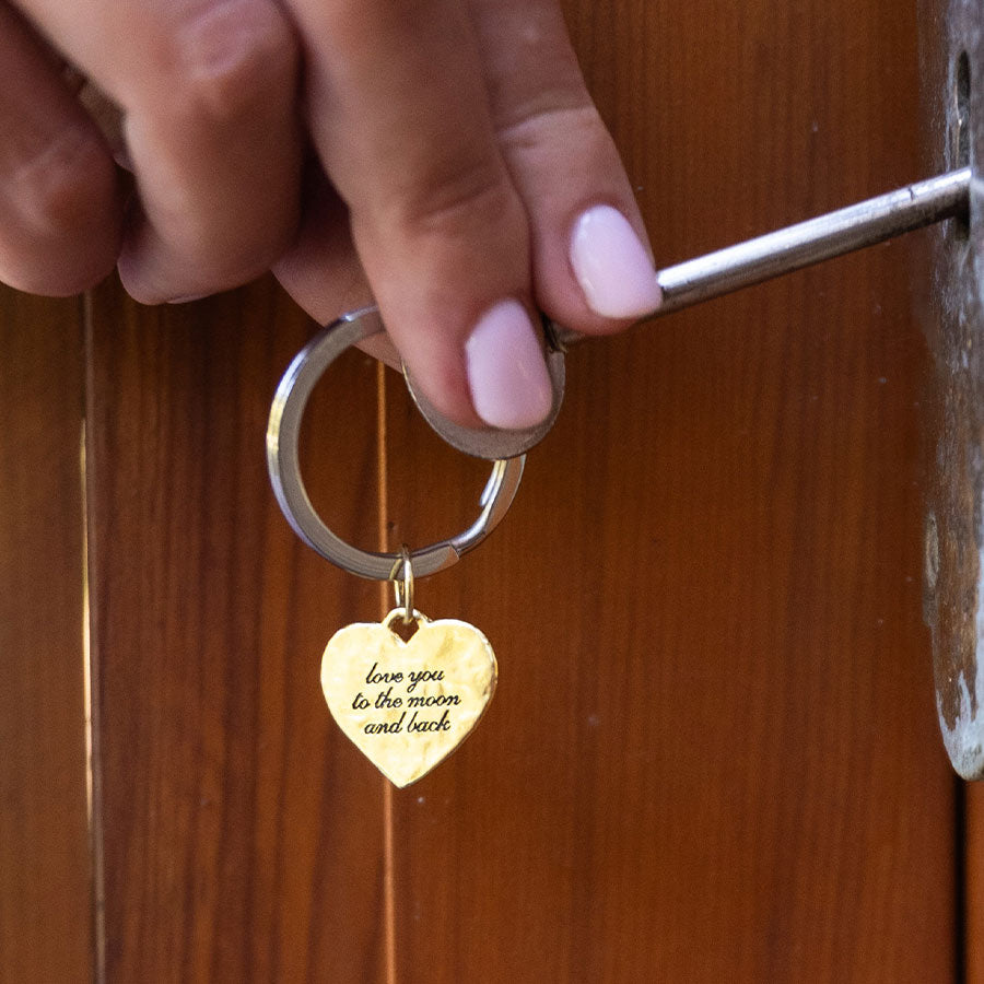 'Moon and back' charm keyring