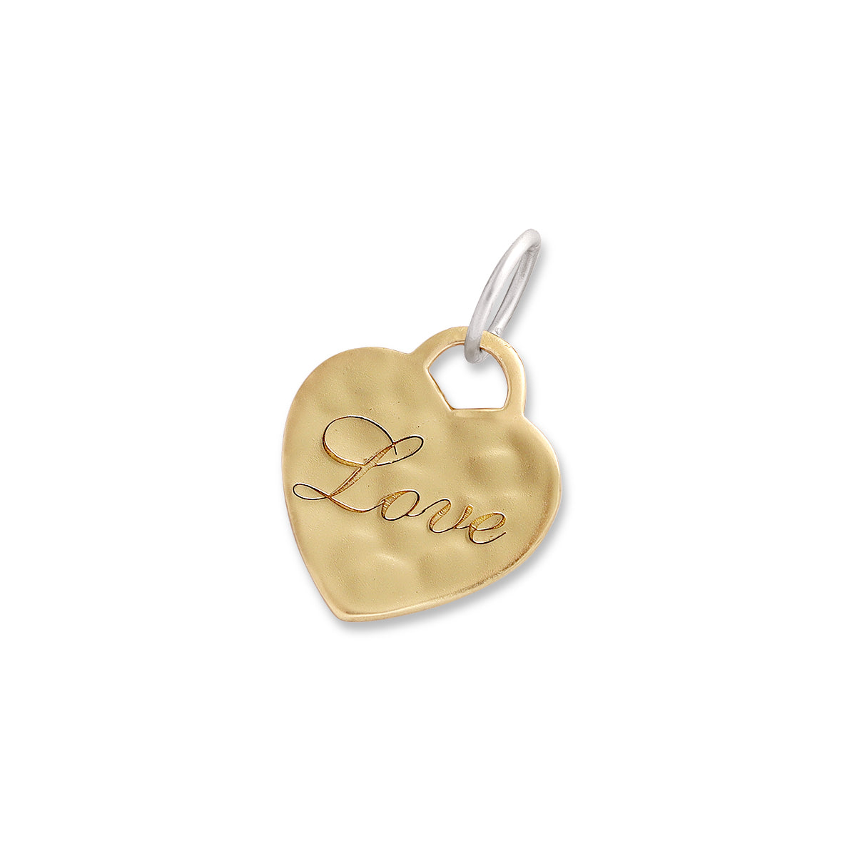 Engraved with love heart charm