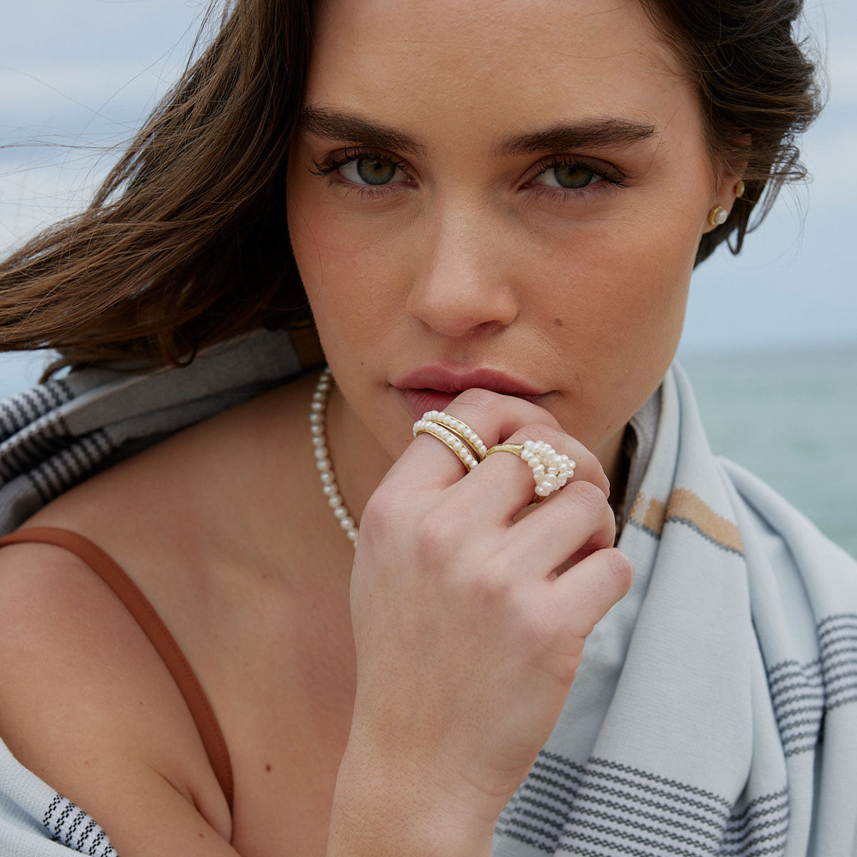 Layers of love pearl ring