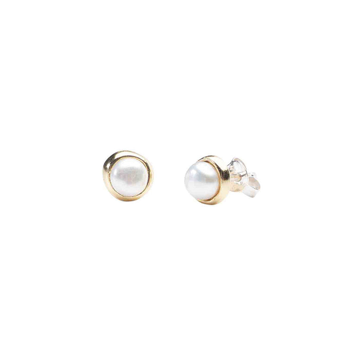 Lunar pearl stud earrings