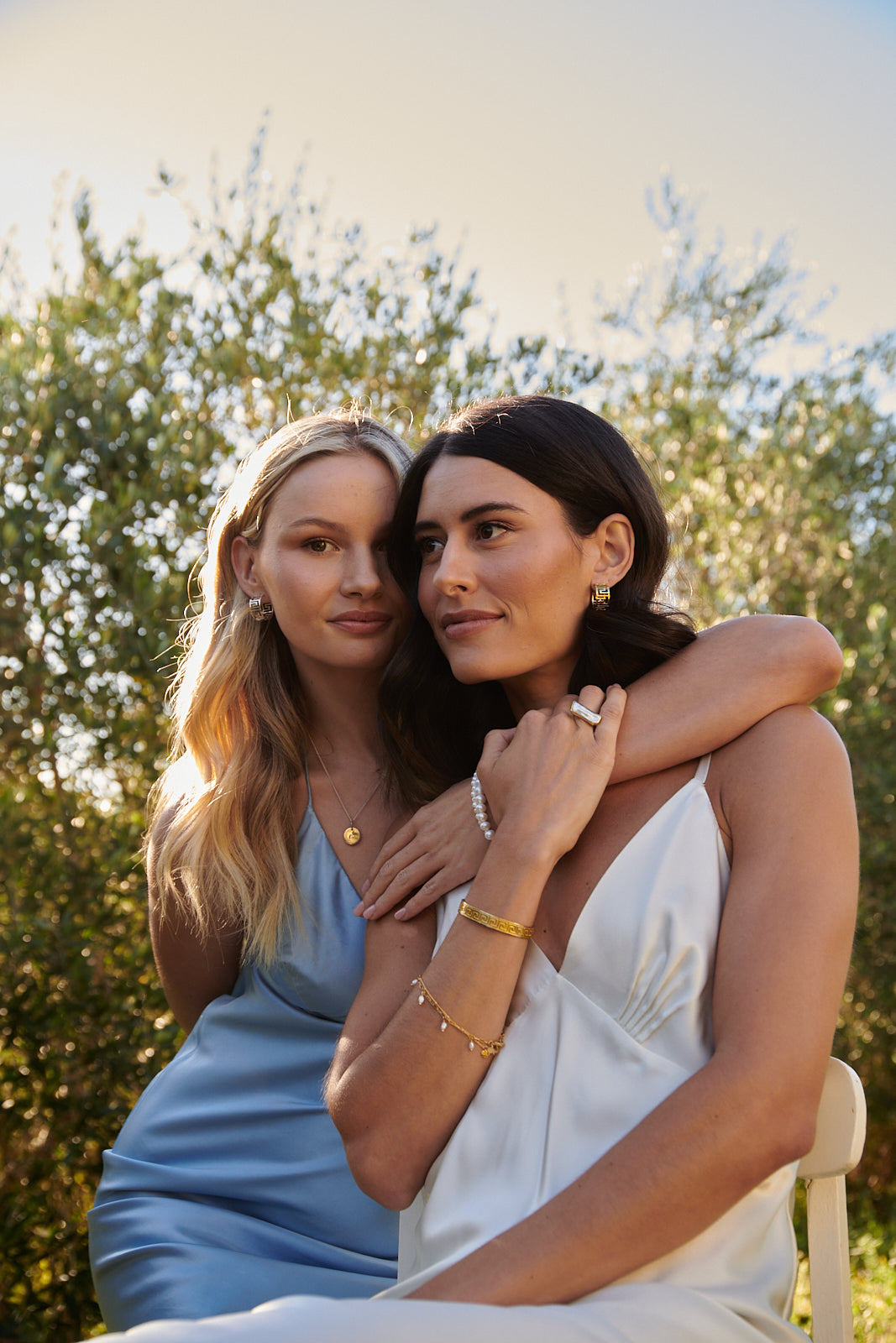 Greek golden key hoop earrings