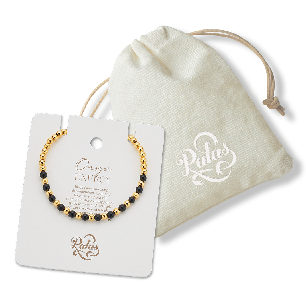 Onyx 'energy' lotus purity bracelet
