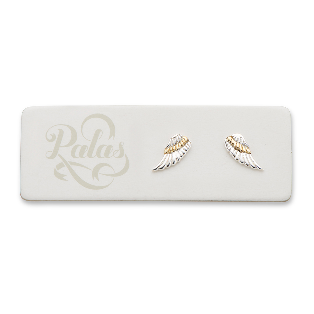 Angel wing stud earrings