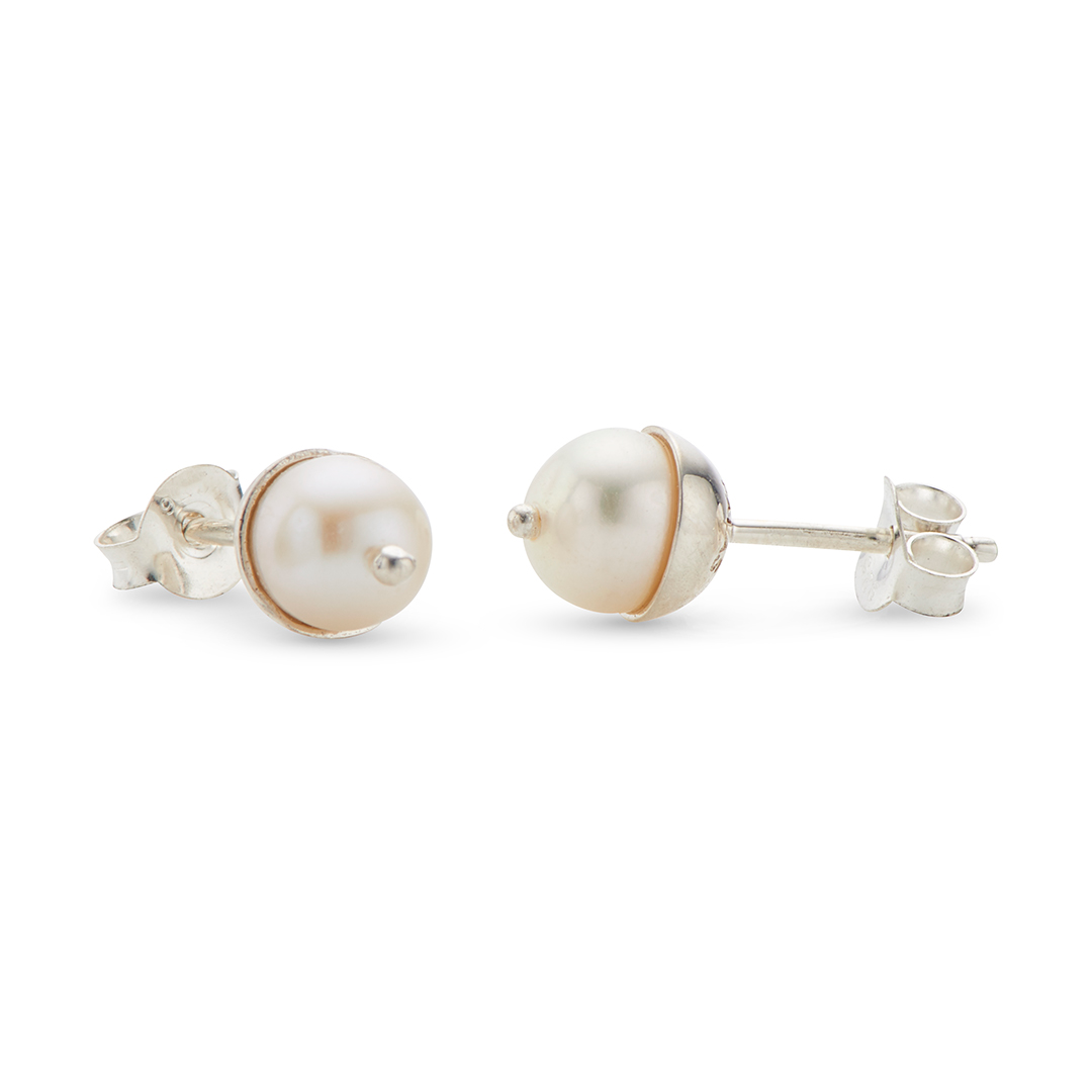 Pearl stud earrings