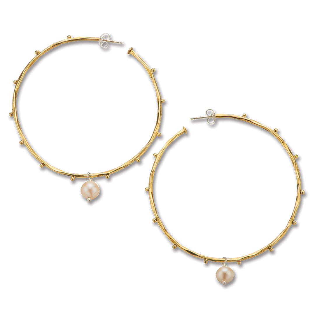 Pearl hoop earrings