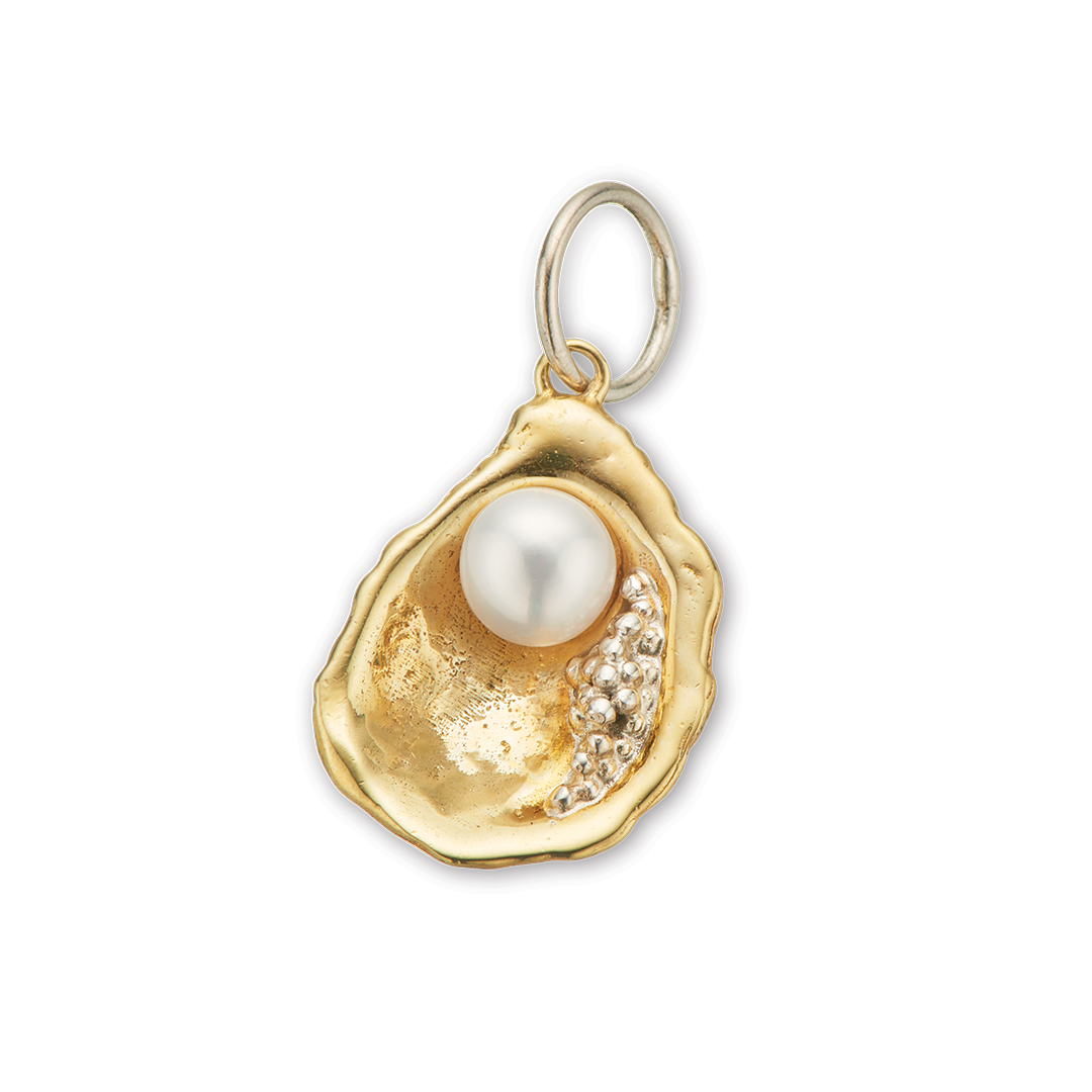 The world is your oyster pearl charm